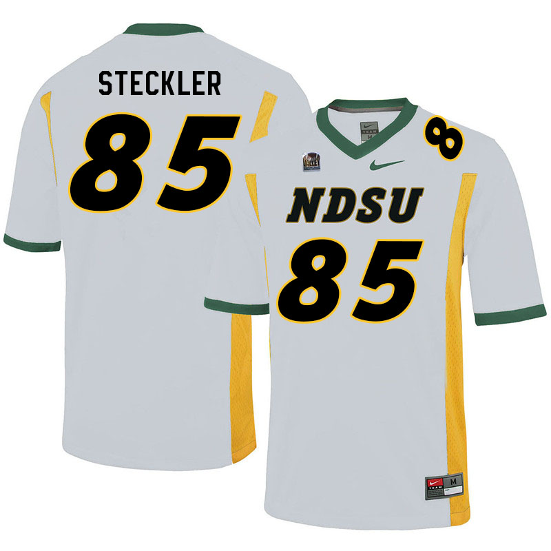 Men #85 Jack Steckler North Dakota State Bison College Football Jerseys Sale-White - Click Image to Close